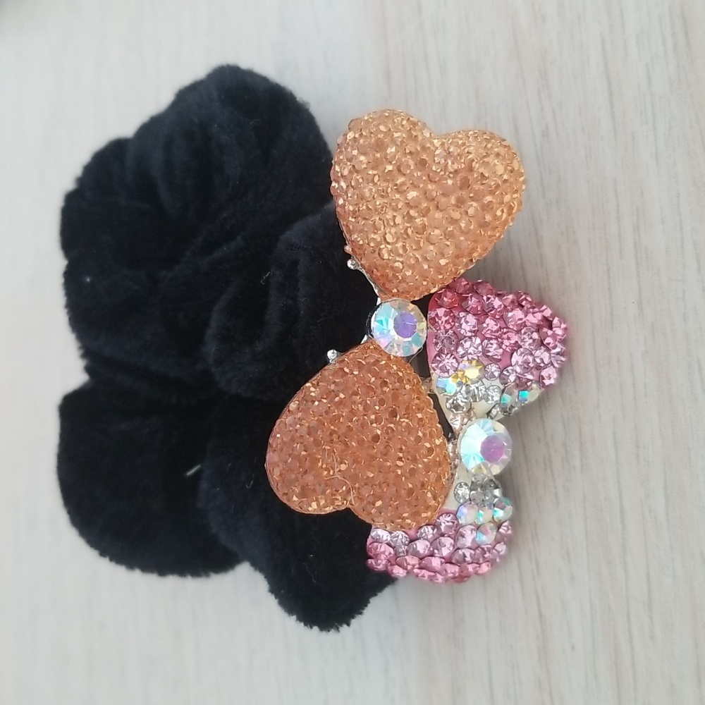 Jeweled Double Bow Velvet Scrunchie